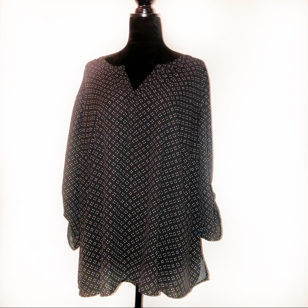 Daniel Rainn Split Neck Blouse, Plus Size 2X